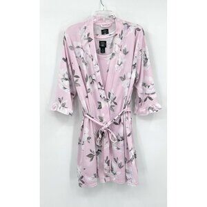 LAURA ASHLEY 2 piece set robe slip nightgown floral sleep lounge sleepwear M